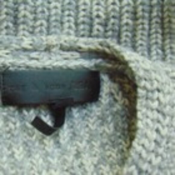 Rag & Bone Gray Marled Cotton Wool V-Neck Chunky Pullover Sweater Sm - Picture 7 of 8